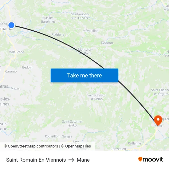 Saint-Romain-En-Viennois to Mane map