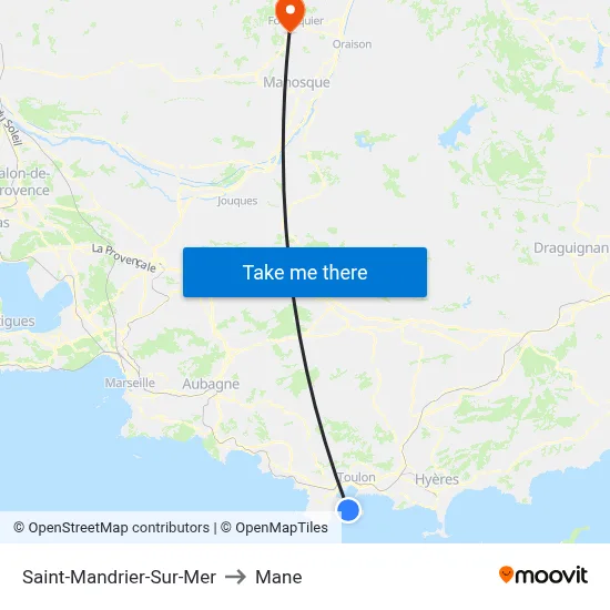 Saint-Mandrier-Sur-Mer to Mane map
