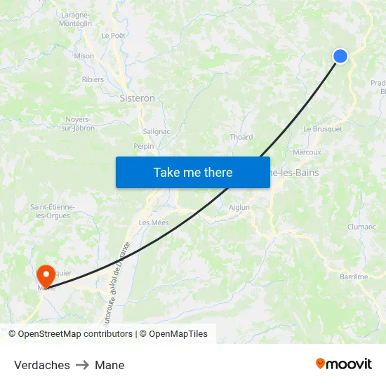 Verdaches to Mane map