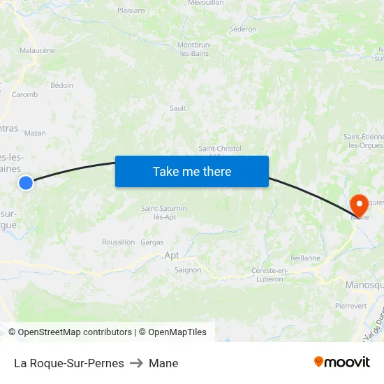 La Roque-Sur-Pernes to Mane map