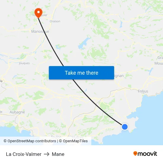 La Croix-Valmer to Mane map