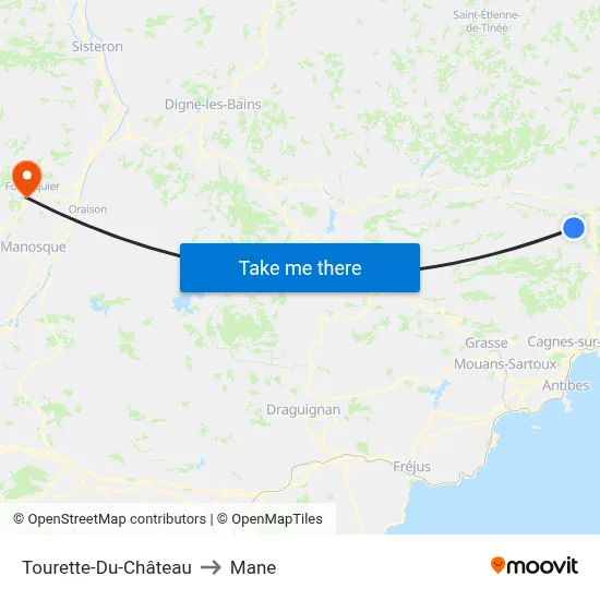 Tourette-Du-Château to Mane map