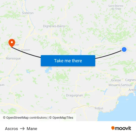 Ascros to Mane map