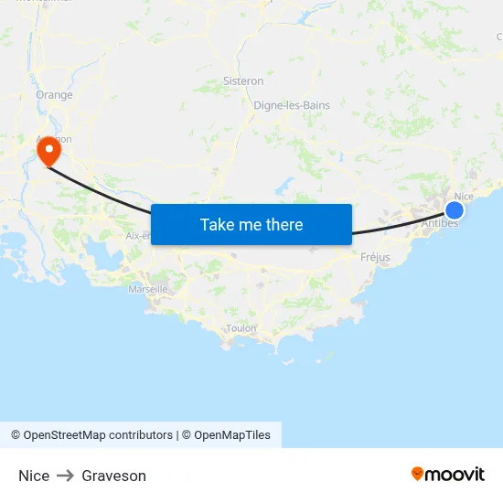 Nice to Graveson map