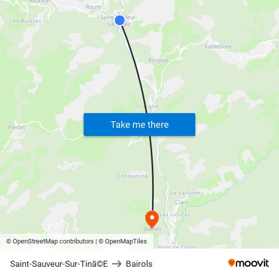 Saint-Sauveur-Sur-Tinã©E to Bairols map
