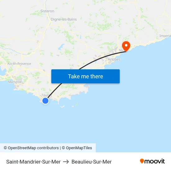 Saint-Mandrier-Sur-Mer to Beaulieu-Sur-Mer map