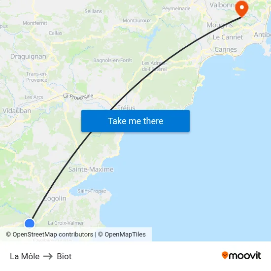 La Môle to Biot map