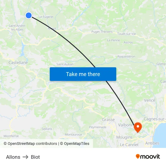 Allons to Biot map