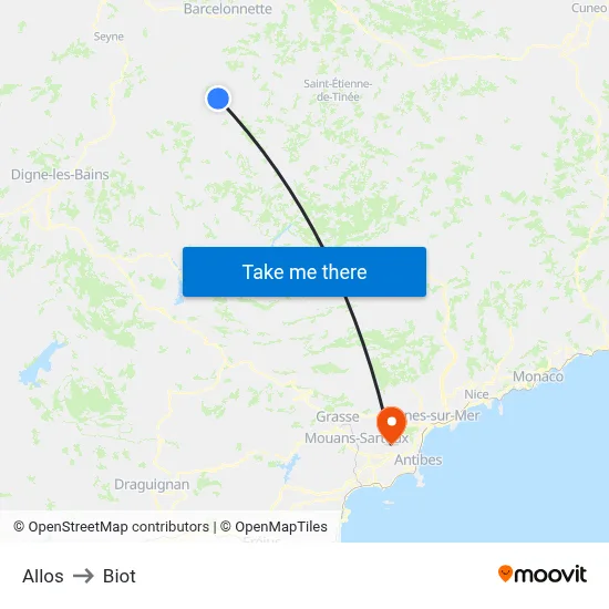 Allos to Biot map