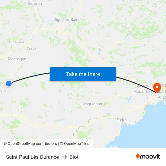 Saint-Paul-Lès-Durance to Biot map