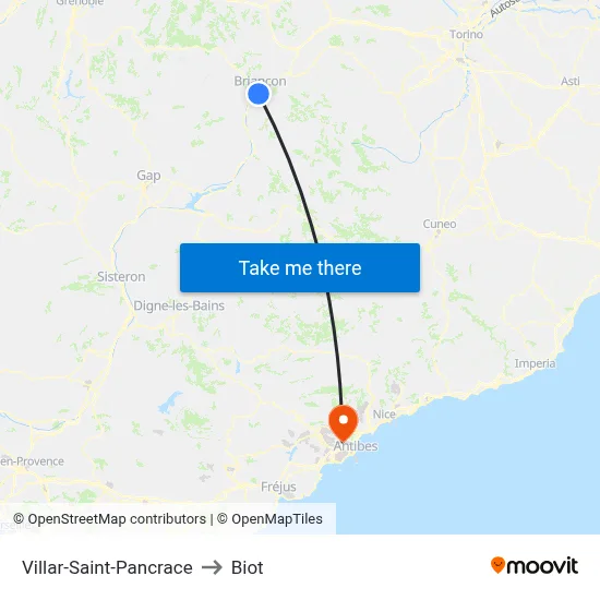 Villar-Saint-Pancrace to Biot map