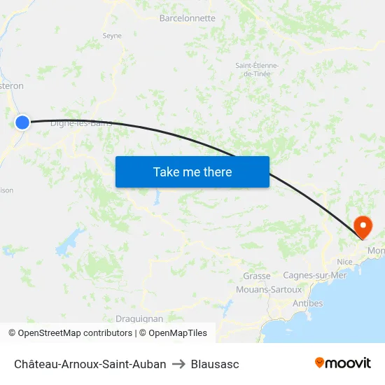 Château-Arnoux-Saint-Auban to Blausasc map