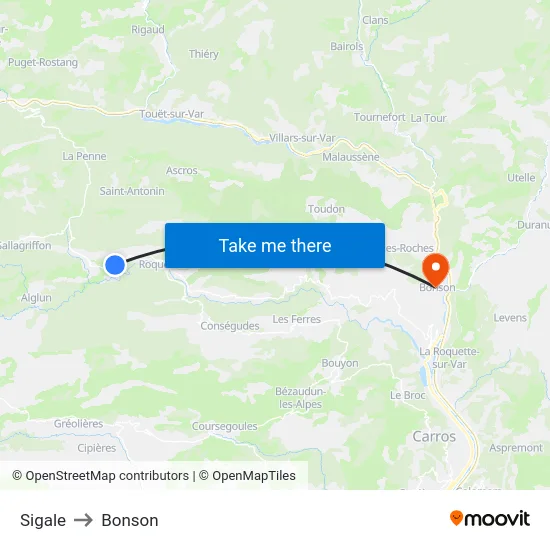 Sigale to Bonson map