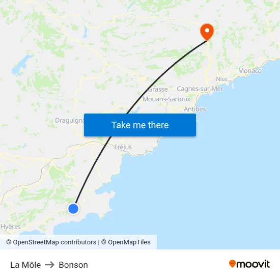 La Môle to Bonson map