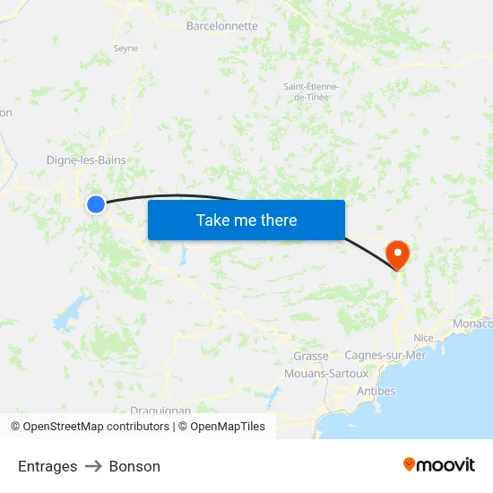 Entrages to Bonson map
