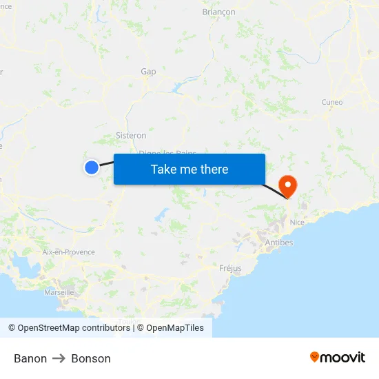 Banon to Bonson map