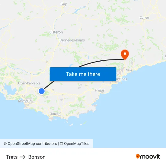 Trets to Bonson map