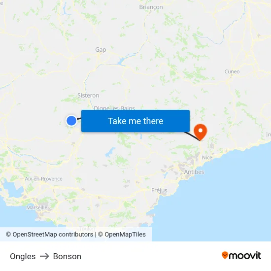 Ongles to Bonson map