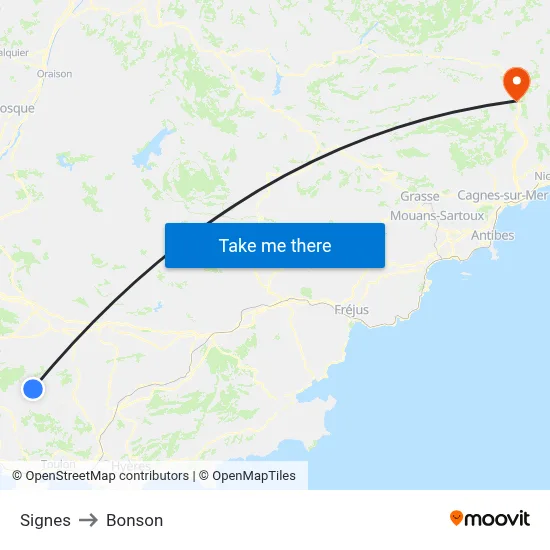 Signes to Bonson map