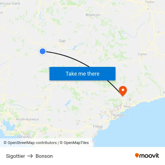 Sigottier to Bonson map