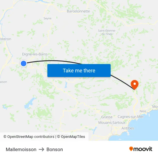 Mallemoisson to Bonson map