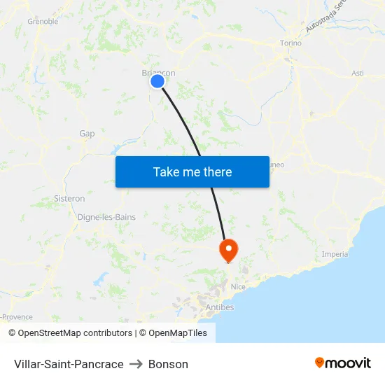 Villar-Saint-Pancrace to Bonson map