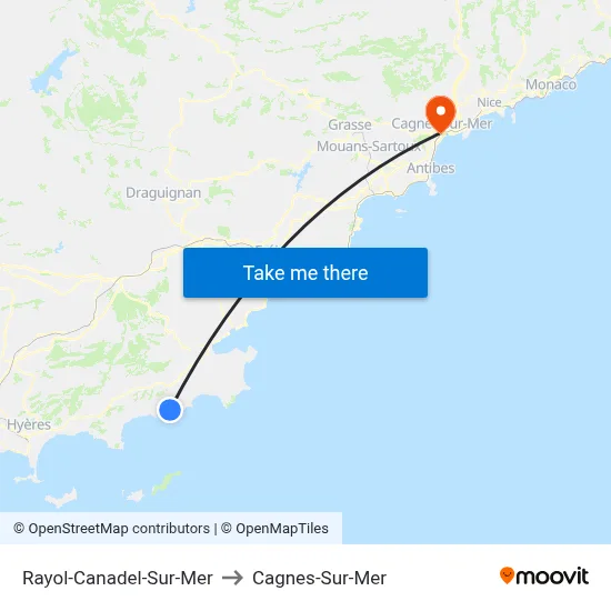 Rayol-Canadel-Sur-Mer to Cagnes-Sur-Mer map