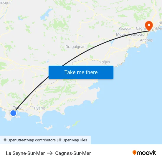 La Seyne-Sur-Mer to Cagnes-Sur-Mer map