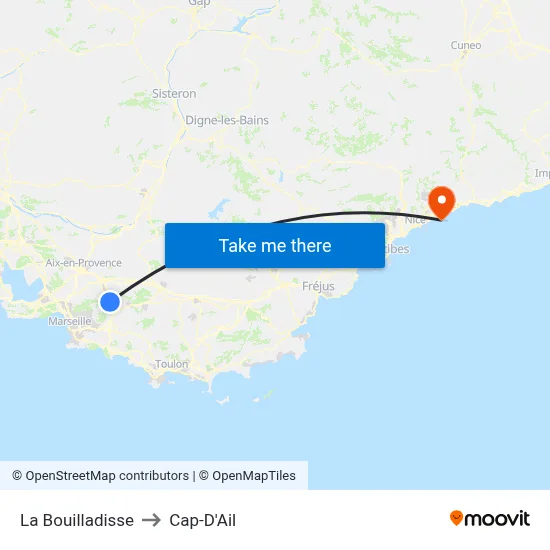 La Bouilladisse to Cap-D'Ail map