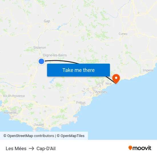 Les Mées to Cap-D'Ail map