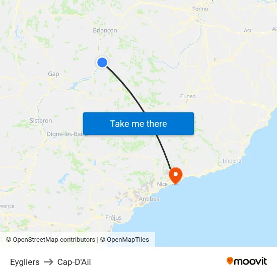 Eygliers to Cap-D'Ail map