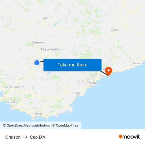 Oraison to Cap-D'Ail map