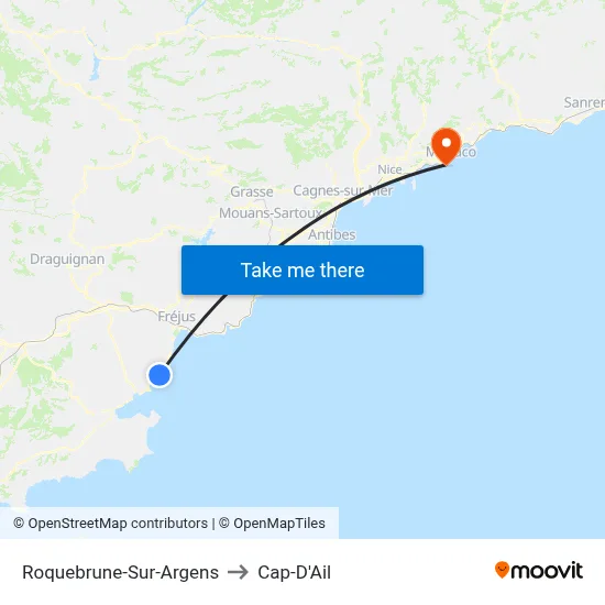 Roquebrune-Sur-Argens to Cap-D'Ail map