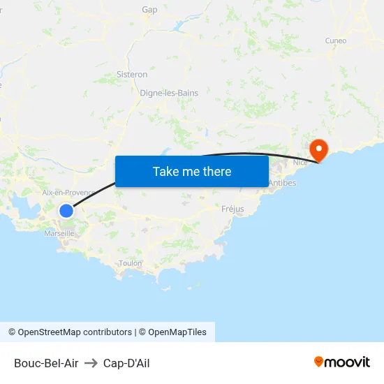 Bouc-Bel-Air to Cap-D'Ail map