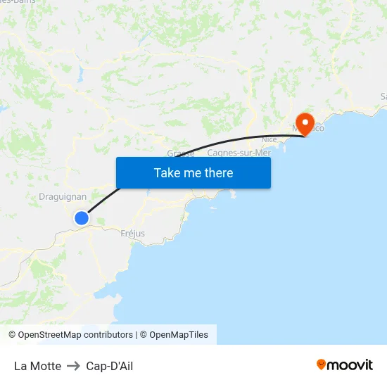 La Motte to Cap-D'Ail map