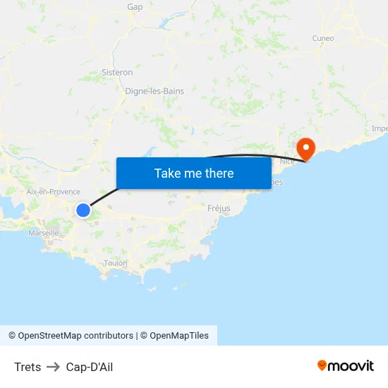 Trets to Cap-D'Ail map