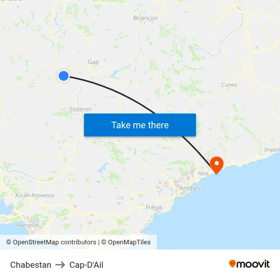 Chabestan to Cap-D'Ail map