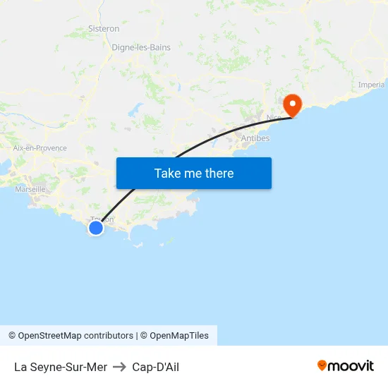 La Seyne-Sur-Mer to Cap-D'Ail map