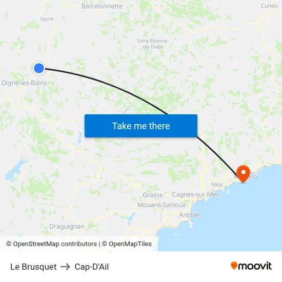Le Brusquet to Cap-D'Ail map