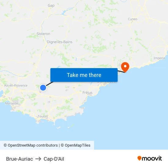 Brue-Auriac to Cap-D'Ail map