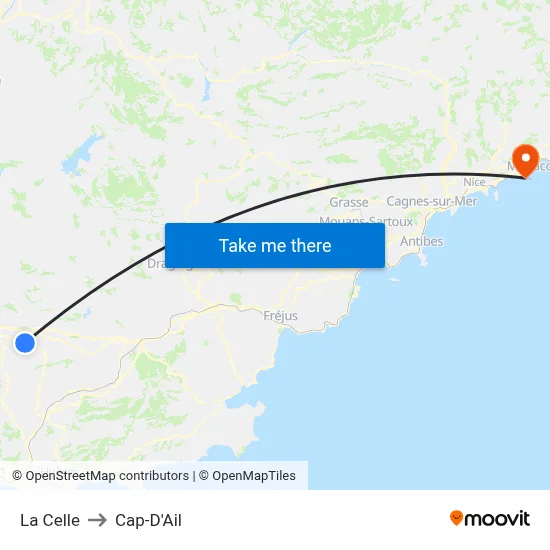 La Celle to Cap-D'Ail map