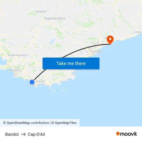 Bandol to Cap-D'Ail map
