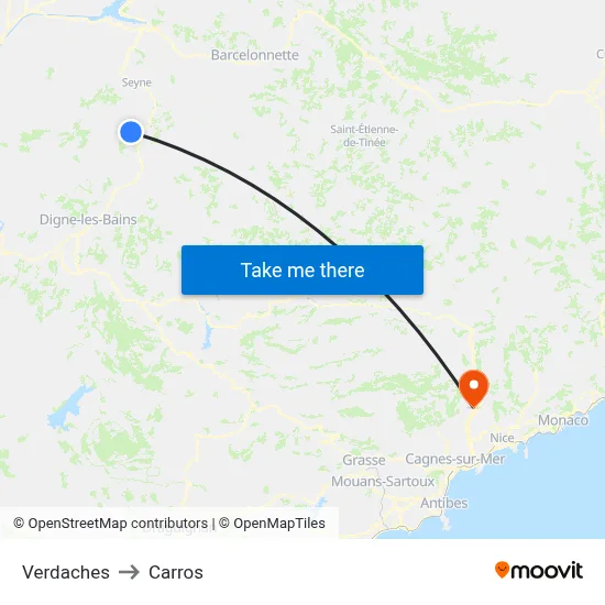 Verdaches to Carros map