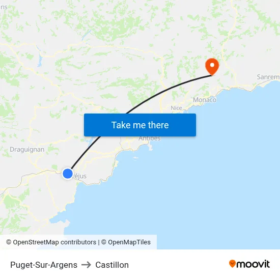 Puget-Sur-Argens to Castillon map