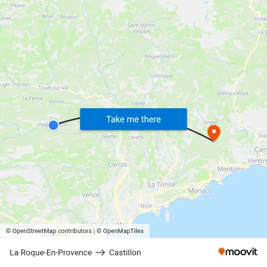 La Roque-En-Provence to Castillon map