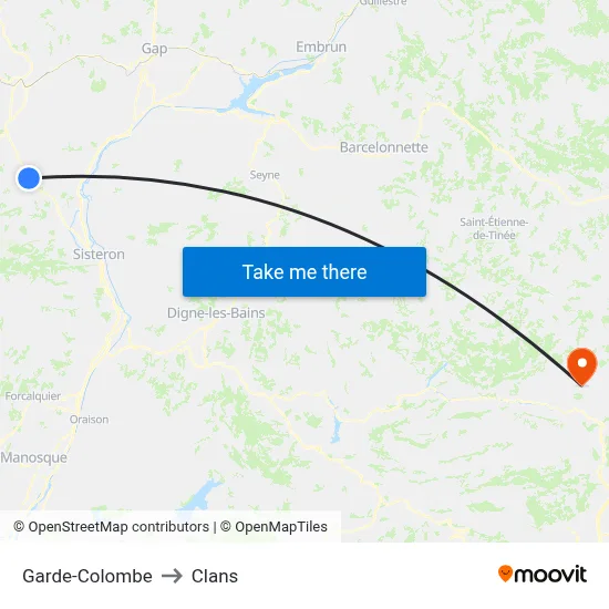 Garde-Colombe to Clans map