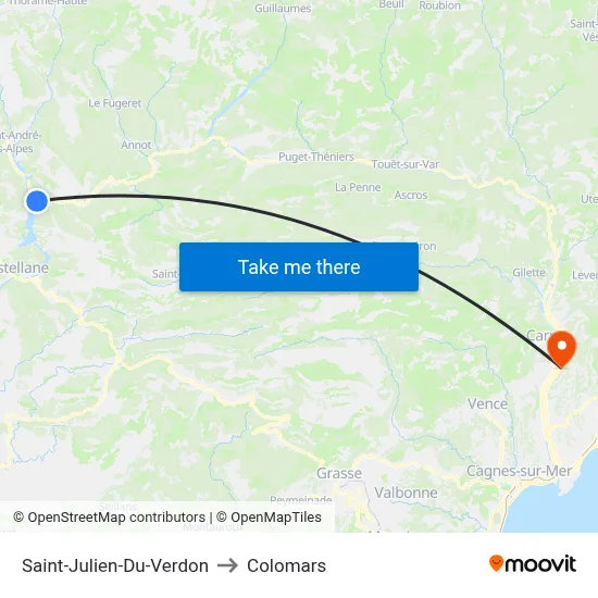 Saint-Julien-Du-Verdon to Colomars map