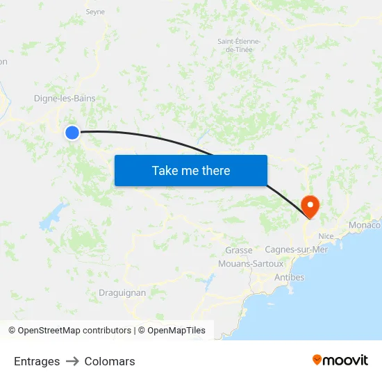 Entrages to Colomars map