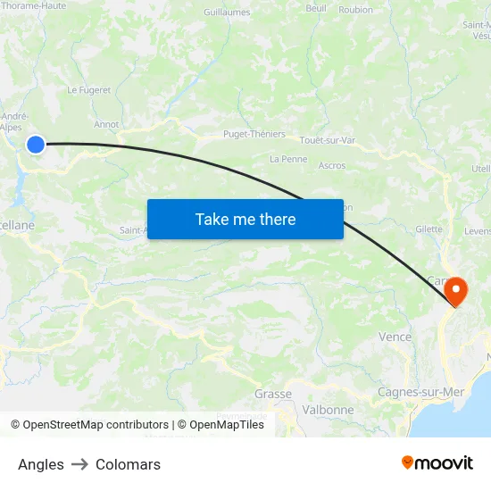 Angles to Colomars map