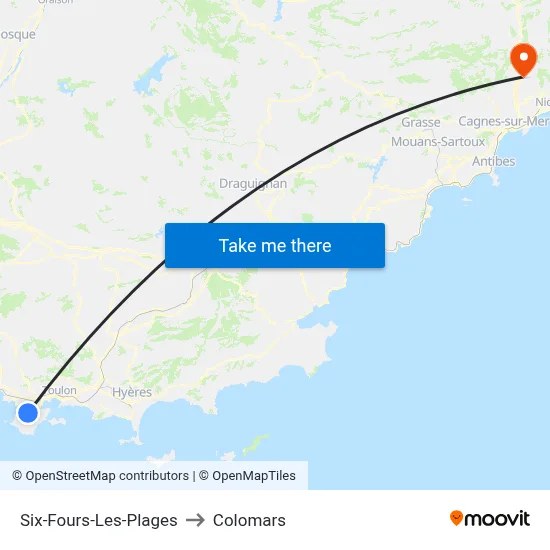 Six-Fours-Les-Plages to Colomars map